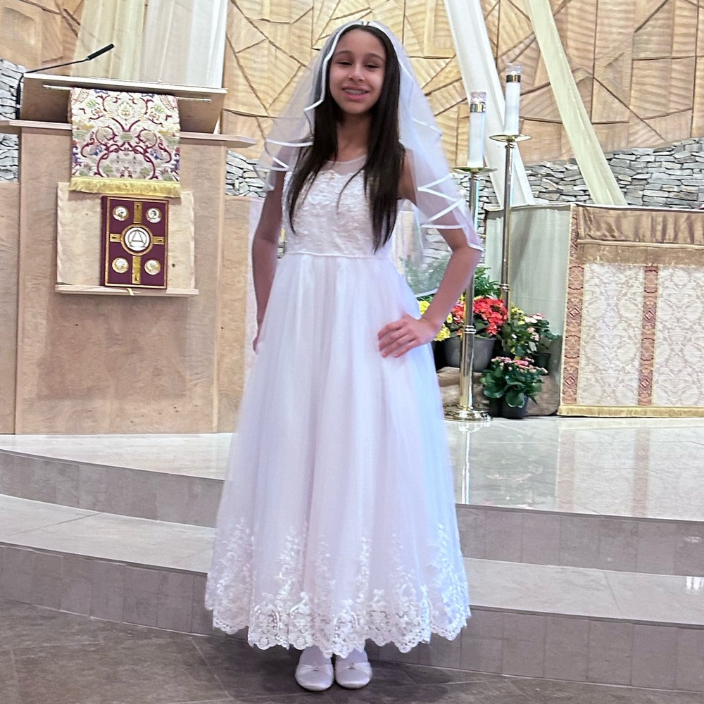 Girls Communion Dress - hand made (not by me) in US